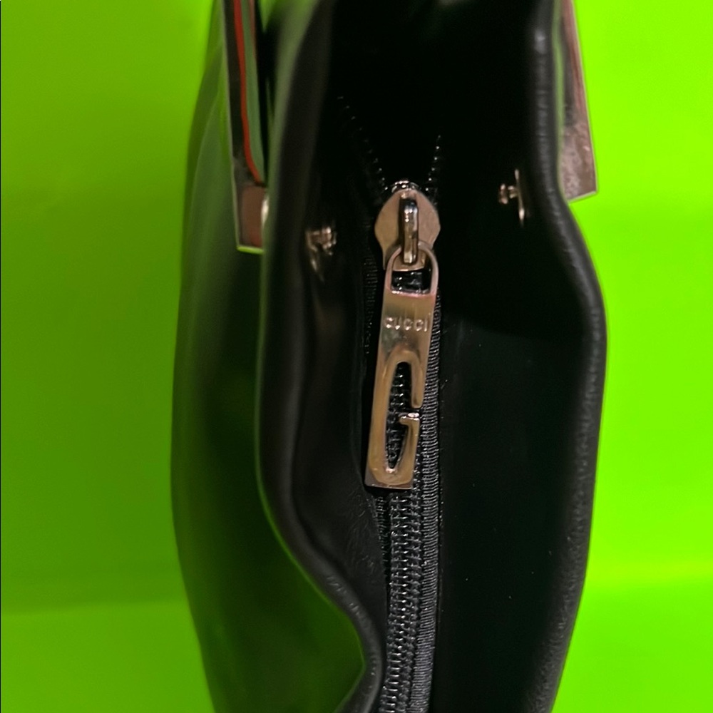 Gucci Black Leather Tote with Silver Handles - Picture 10 of 12